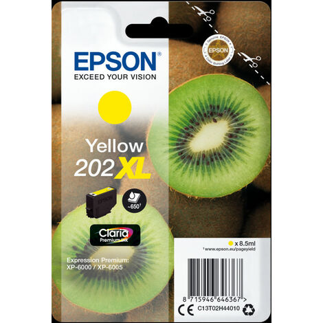 Epson Kiwi Singlepack Yellow 202XL Claria Premium Ink - Original - Encre à pigments - Jaune - Epson - Expression Premium XP-6000 - XP-6005 - 1 pièce(s) (C13T02H44010)