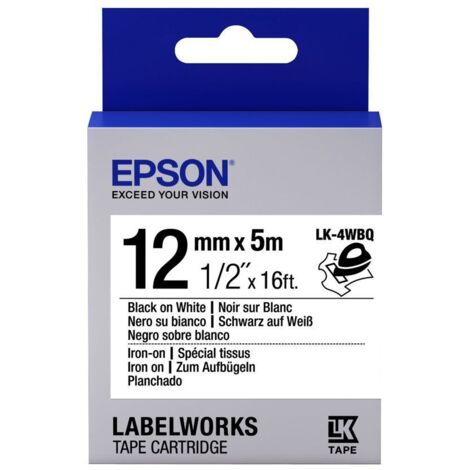Epson LabelWorks LK-4WBQ - Schwarz auf Weiß - Rolle (1,2 cm x 5 m)