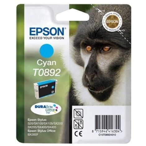 Epson Monkey Singlepack Cyan T0892 DURABrite Ultra Ink