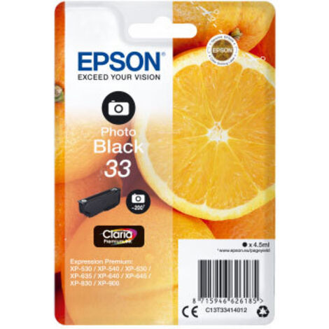 Epson Oranges C13T33414012 cartouche d'encre 1 pièce(s) Original Rendement standard Photo noire