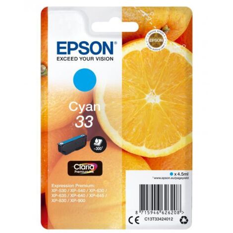 Epson Oranges Cartuccia Ciano T33 Claria Premium C13T33424012