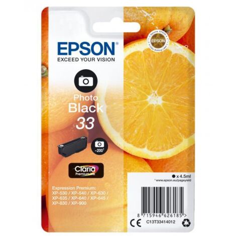 Epson Oranges Cartuccia Nero foto T33 Claria Premium C13T33414012