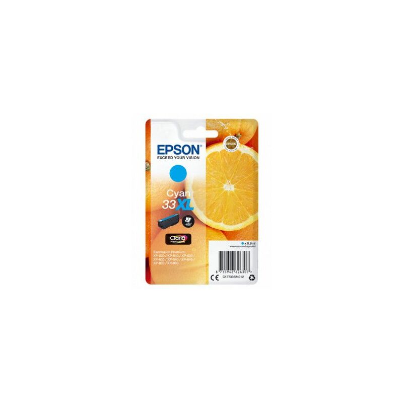 

Epson Oranges Singlepack Cyan 33XL Claria Premium Ink