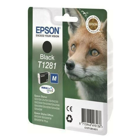 EPSON Pack de 1 cartouche dencre  - T1281 - noir - capacite standard 5,9m - blister avec alarme