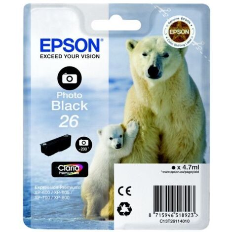Epson Polar bear C13T26114022 cartouche d'encre 1 pièce(s) Original Rendement standard Photo noire