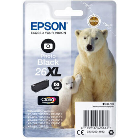 Epson Polar bear C13T26314012 cartouche d'encre 1 pièce(s) Original Rendement élevé (XL) Photo noire