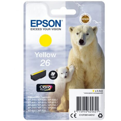 Epson Polar bear Singlepack Yellow 26 Claria Premium Ink