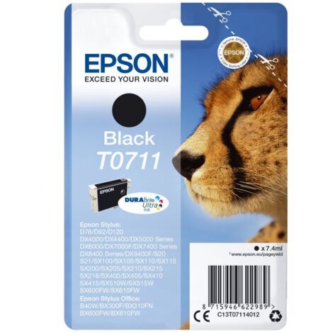 Epson Singlepack Black T0711 DURABrite Ultra Ink