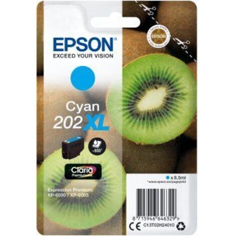 Epson Singlepack Cyan 202XL Claria Premium Ink 8.5ml Ciano 650pagine cartuccia d'inchiostro