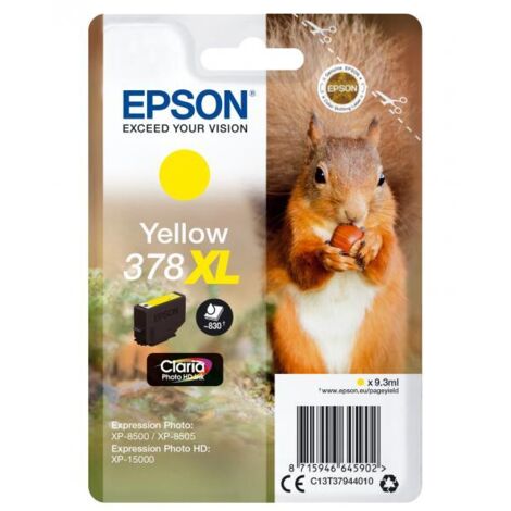 Epson Singlepack Yellow 378XL Claria Photo HD Ink 9.3ml Giallo 830pagine cartuccia d'inchiostro