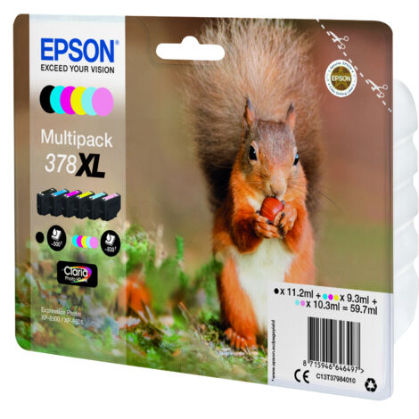 Epson Squirrel 378XL cartouche d'encre 1 pièce(s) Original Rendement élevé (XL) Noir, Cyan, Cyan clair, Magenta, Magenta clair, Jaune