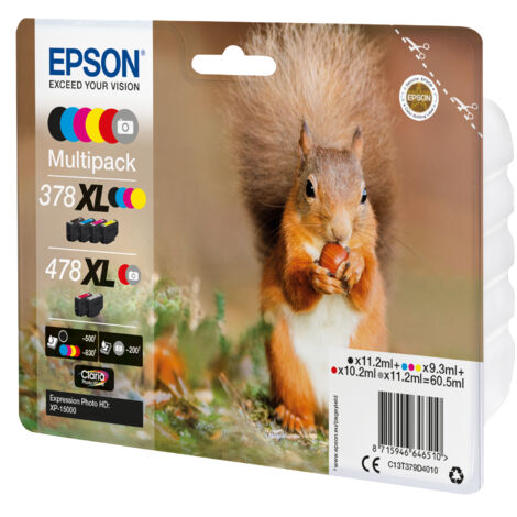 Epson Squirrel 478XL cartouche d'encre 1 pièce(s) Original Rendement élevé (XL) Noir, Cyan, Magenta, Jaune, Rouge, Gris