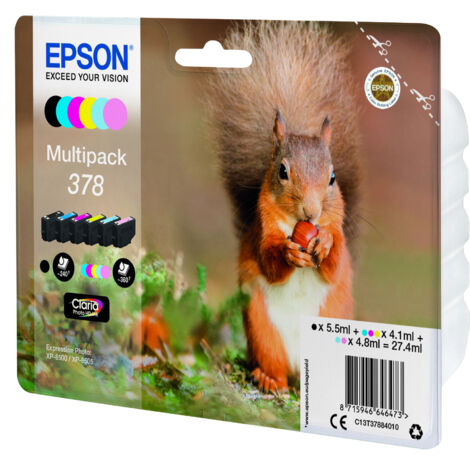 Epson Squirrel C13T37884020 cartouche d'encre 1 pièce(s) Original Rendement standard Noir, Cyan, Cyan clair, Magenta, Magenta clair, Jaune