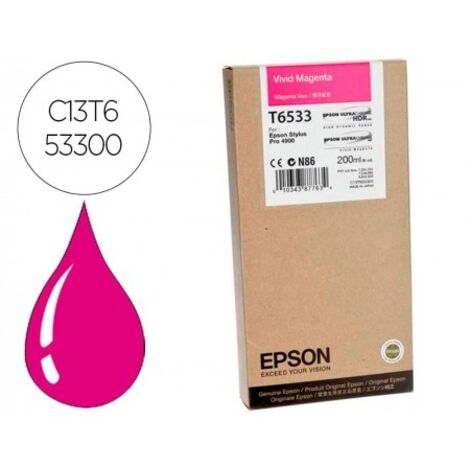 Epson Tintenkartusche Stylus Pro 4900, C13T653300, Vivid Magenta, 200ml (C13T653300)