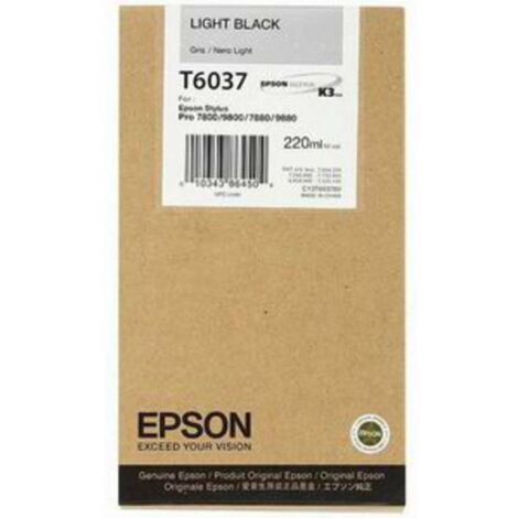Epson Tintenpatrone light schwarz T 603  220 ml     T 6037