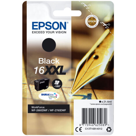 Epson Tintenpatrone schwarz DURABrite Ultra XXL T 168 T 1681