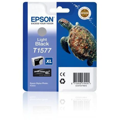 Epson Turtle T1577 cartouche d'encre 1 pièce(s) Original Rendement élevé (XL) Noir pâle