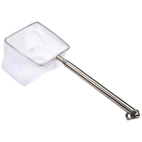 Épuisette carrée pour Aquarium avec Manche télescopique en Acier Inoxydable pour Attraper Les Petits Poissons et crevettes et Nettoyer l'aquarium