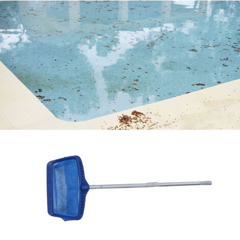 Épuisette de Nettoyage pour Piscine avec Manche Aluminium Telescopique PVC, Cadre Robust et Filet Fin (49.5x41cm/132cm Assemblé)