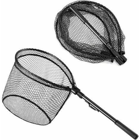 Épuisette de Pêche Pliable en Alliage d'Aluminium pour Pêche à la Mouche ou à la Mouche Noir(4031cm)