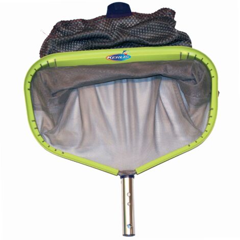 Epuisette de piscine 43 cm – Aluminium résistant – Filet renforcé et doublé – Pour nettoyage efficace au fond de la piscine – Kerlis