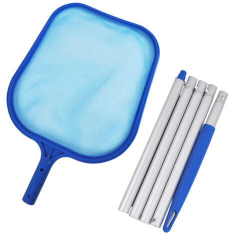 Épuisette de piscine : Épuisette à mailles fines avec manche robuste en aluminium de 1,15 m (manche inclus), pour piscines, bassins et élimination des algues
