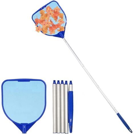 Épuisette de Piscine Télescopique,Filet à Mailles Extra Fines pour Nettoyage Surface & Fond,Perche Réglable 44-100cm,Compatible Piscine, Spa,Étang,Kit Entretien Complet -