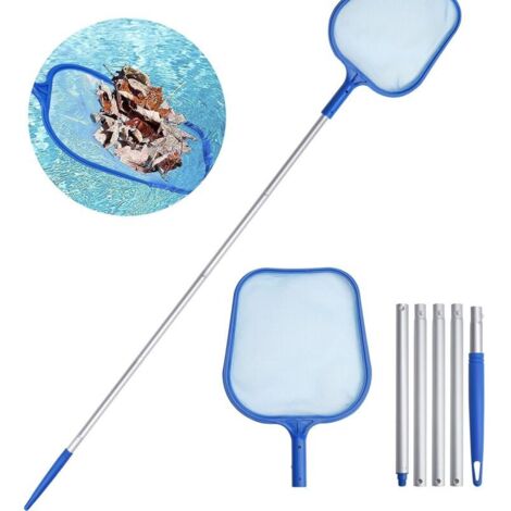 Epuisette de Surface avec Filet à Mailles Fines Filet de Piscine avec Télescopique en Aluminium pour Bassins Fontaine Spas 16M