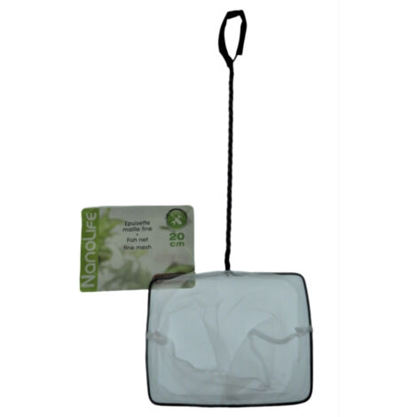 Epuisette filet blanc, maille fine, 20 cm x 16 x 53 cm, aquarium - animallparadise