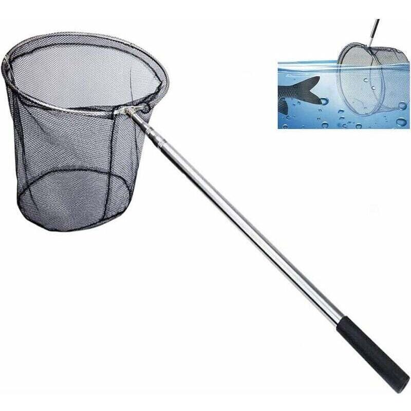 Epuisette Peche, 180cm Long Manche Téléscopique Filet Pêche, Epuisette Carpe, Epuisette Truite