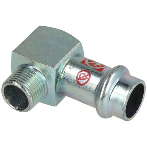 Equerre 90° acier F18 x M3/4 à sertir profil V pour chauffage
