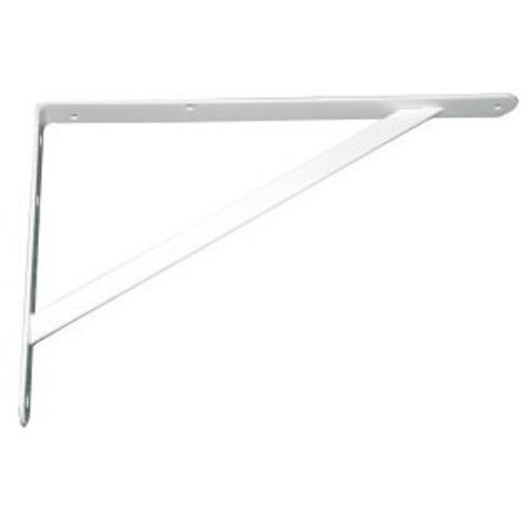 Équerre de fixation blanche 150 x 250 mm – Acier plat 4,30 mm – Capacité 300 kg – Fixation vis 8 mm S10 non incluses – Vormann
