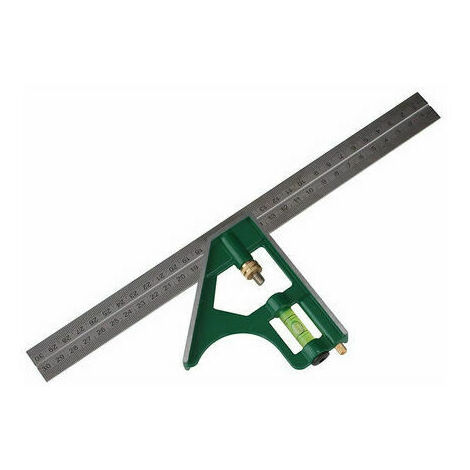 Équerre combinée 30 cm Équerre combinée Équipe de travail du bois, équerre combinée multifonctionnelle, combinaison réglable, règle 45°/90° avec outil d'inspection, acier inoxydable，Fonepro