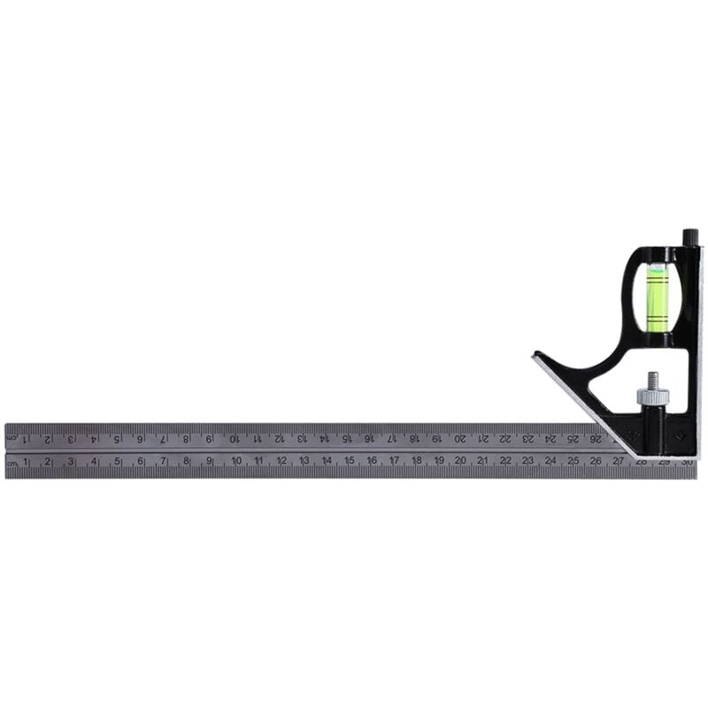 Querre Combinée 300 Mm 12 – Kit D'équerre Combinée Réglable pour Ingénieurs Règle à Angle Droit gd Ingénieurs Équerre pour Ingénieur Menuiserie