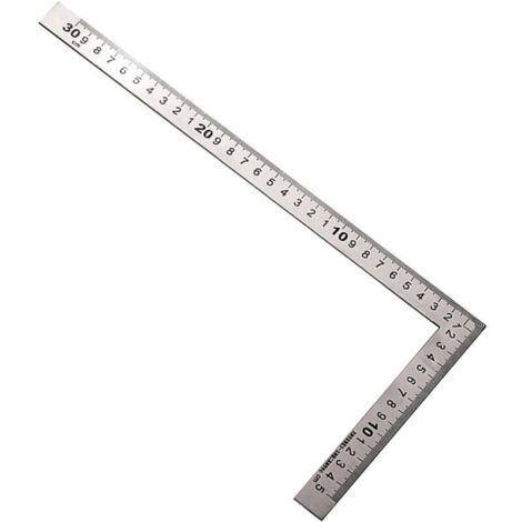 Equerre Couture, Equerre Menuisier Métal Inoxydable, Règle Carrée 150×300mm, Angle Droit 90 Degrés, Règle Acier Inox pour Travaux de Précision, Mesure Professionnelle, Construction