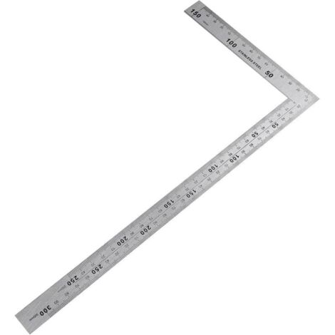 Equerre Couture,Equerre Menuisier Equerre Metal Menuisier Inoxydable Règle Carrée 150×300mm Angle droit de 90 degrés Règle en acier inoxydable pour Charpentier, Ingénieur, Artisan, Couvreur