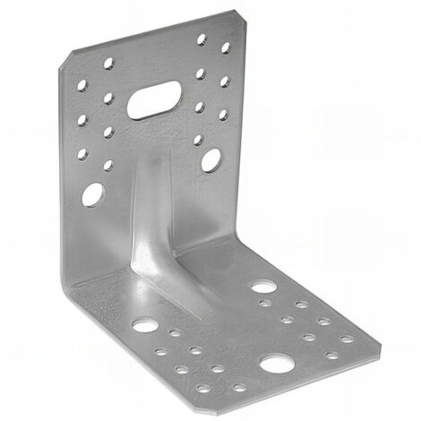 Équerre d'angle renforcée galvanisée – 105 x 105 x 90 mm, épaisseur 2,0 mm, acier zingué haute résistance