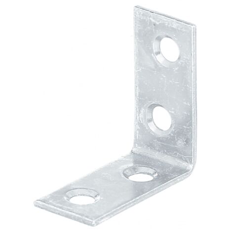 Équerre de fixation galvanisée Sendzimir 30 x 30 x 14 mm – Set de 100 pièces – Pour applications construction et réparation – Alberts