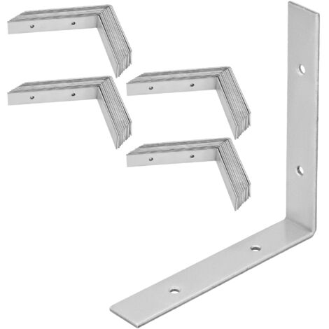 Équerre de charpentier, connecteur de construction en acier galvanisé 150 x 150 x 25 mm, lot de 50 pièces