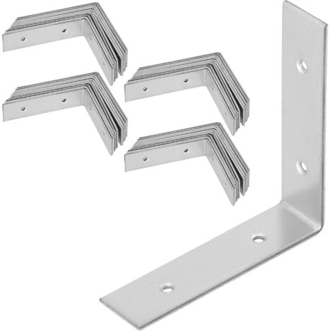 Équerre de charpentier KOTARBAU® - Connecteur de construction en acier inoxydable galvanisé 80 x 80 x 20 mm - Lot de 50 pièces