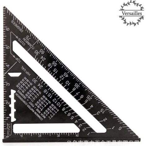 Équerre de charpentier MULTIFONCTION 180 mm métal aluminium règle carrée jauge rapporteur angle 45 90 degrés/outils de charpentier/outil de traçage bois charpentier instructions