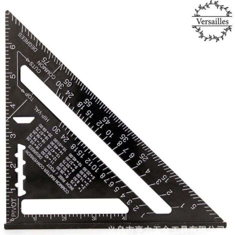 Équerre de charpentier MULTIFONCTION 180 mm métal aluminium règle carrée jauge rapporteur angle 45 90 degrés/outils de charpentier/outil de traçage bois charpentier instructions