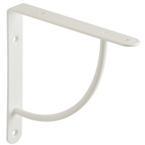 Équerre de fixation 18x18 cm en acier blanc – Épaisseur 2.5 cm – Supporte jusqu'à 30 kg – Finition peinte durable