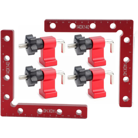 Équerre de fixation 90° pour assemblage bois, dimensions 140x140mm, serrage panneau L