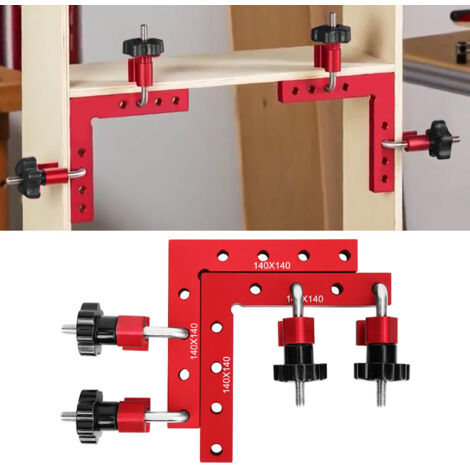 Équerre de fixation à angle droit 90° pour menuiserie, dimensions 140x140mm