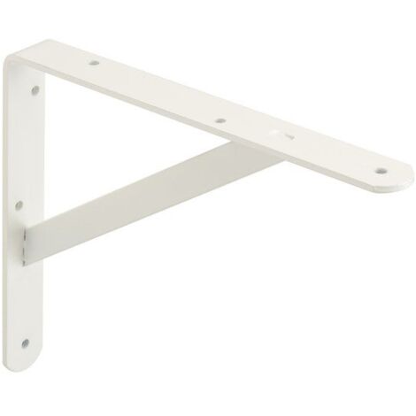 Équerre de fixation en acier blanche 20.5x25cm – Résistance jusqu'à 35kg – Pour tablettes de 15 à 50mm d'épaisseur