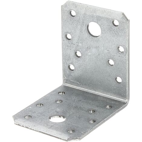 Équerre de fixation galvanisée Sendzimir 70 x 70 x 55 mm – Kit de 50 pièces – Acier pour assemblage durable – Coins biseautés – Alberts