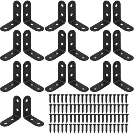 Équerre de Fixation Inox, 20 Pcs Support d'angle Droit en forme de L, Équerre Angle 90 Degrés, Équerre étagère 40mm x 40m
