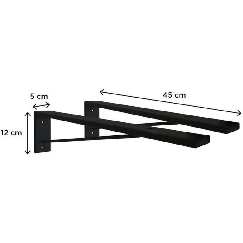 Équerre de fixation Invisible WILL - Lot de 2 - Noir mat