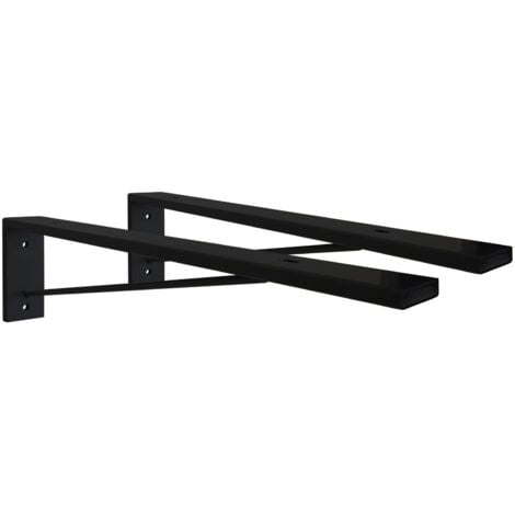 Équerre de fixation Invisible WILL - Lot de 2 - Noir mat